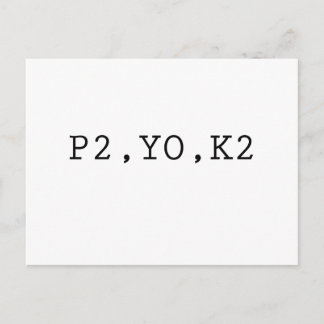 P2, YO, K2 POSTCARD