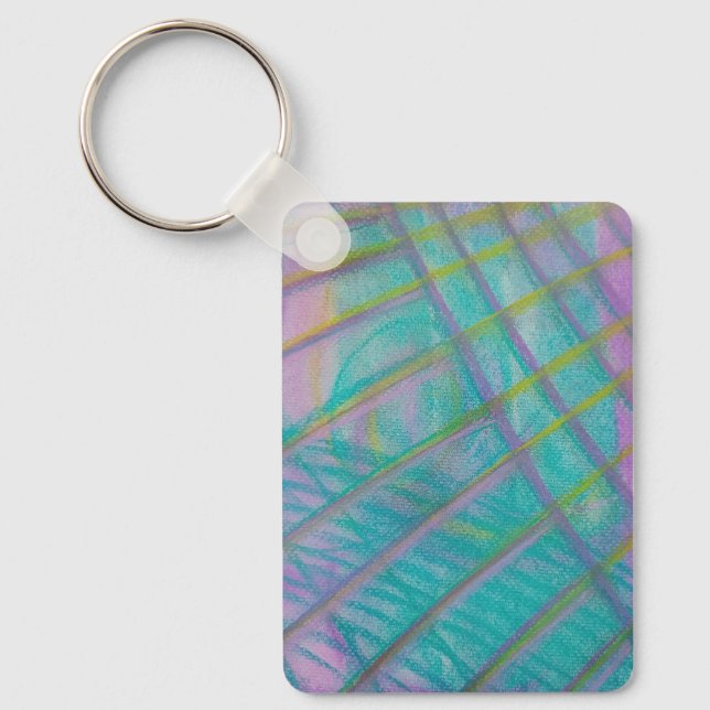 P34 Unique Colourful Abstract Art Key Ring (Front)