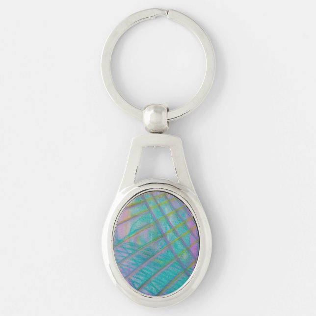 P34 Unique Colourful Abstract Art Key Ring (Front)