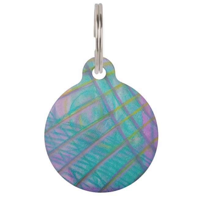 P34 Unique Colourful Abstract Art Pet Tag (Front)