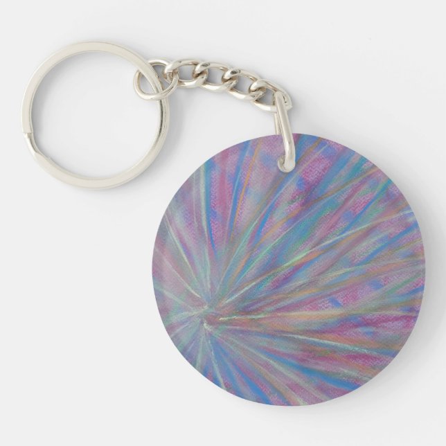P36 Unique Colourful Abstract Art Key Ring (Front)