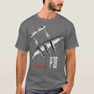 P38 Lightning WW2 fighter aircraft aeroplane T-Shirt