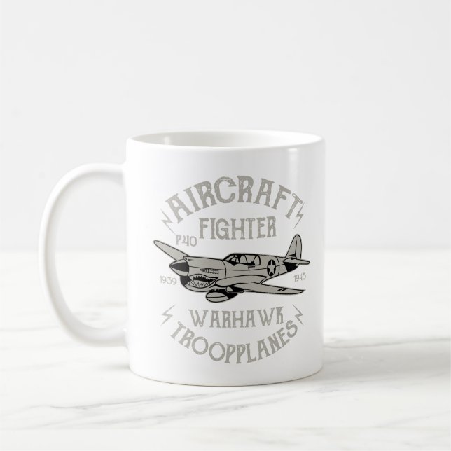 P40 Aircraft Fighter Coffee Mug (Left)