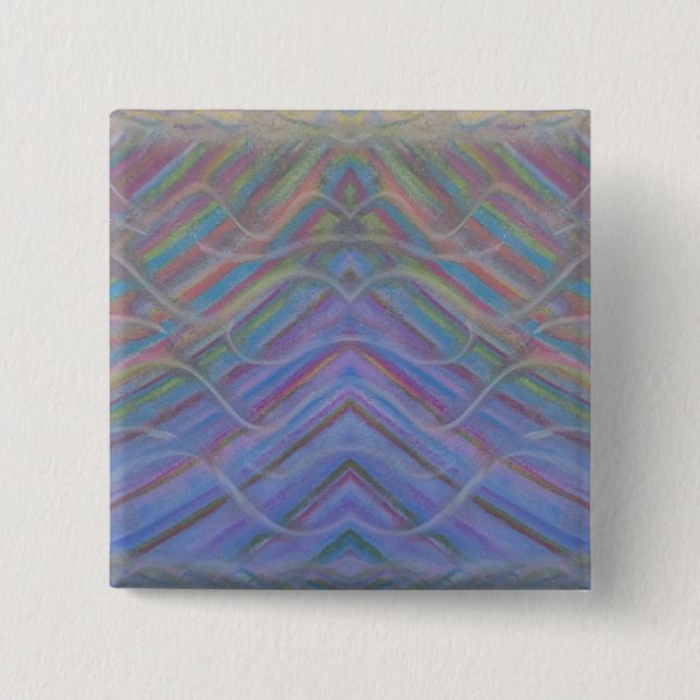 P40M Unique Colourful Abstract Art 15 Cm Square Badge (Front)
