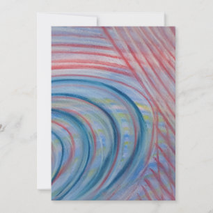 P43 Blue Red Yellow Colourful Abstract Art Thank You Card