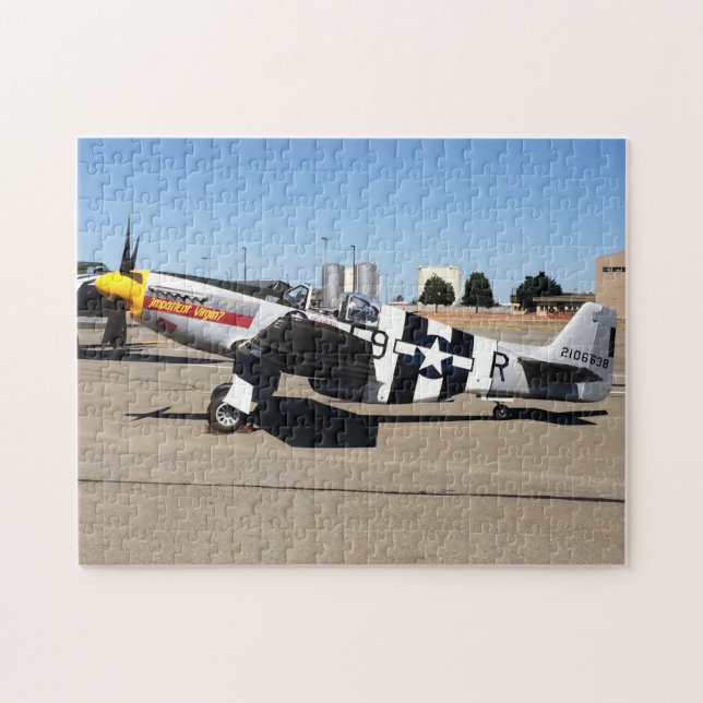 P51 Mustang aeroplane at airshow 252 piece puzzle (Horizontal)
