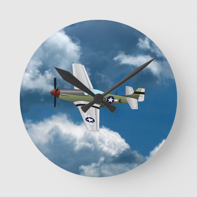 P51 Mustang Aeroplane Clock (Front)