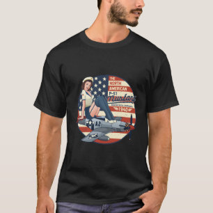 P51 Mustang Aeroplane For Wwii Up T-Shirt