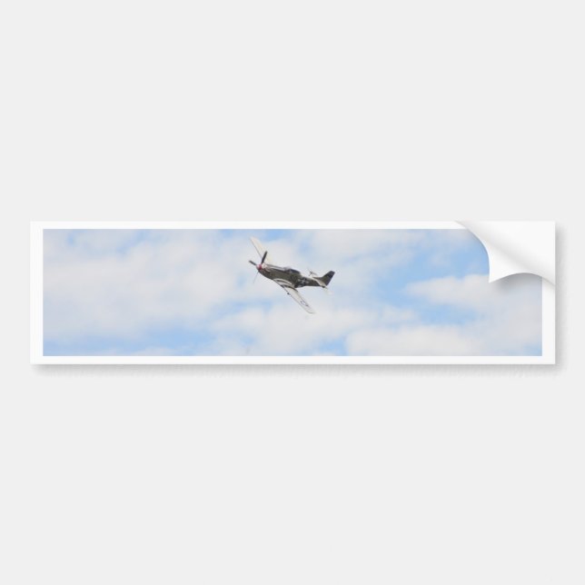 P51 Mustang In Flight Bumper Sticker (Front)