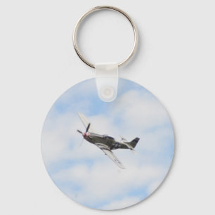 P51 Mustang In Flight Key Ring