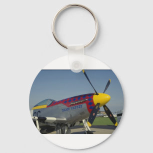 P51 Mustang, nose cone/propeller showing nose art Key Ring