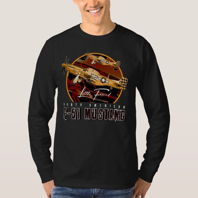 P51 Mustang USAF Fighter Plane T-Shirt (Front)