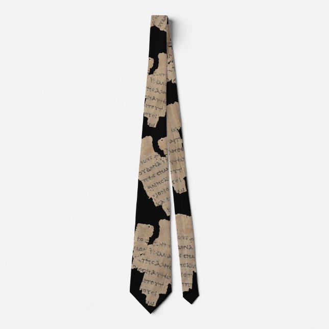 P52 Papyrus Fragment Tie–Earliest New Testament Tie (Front)