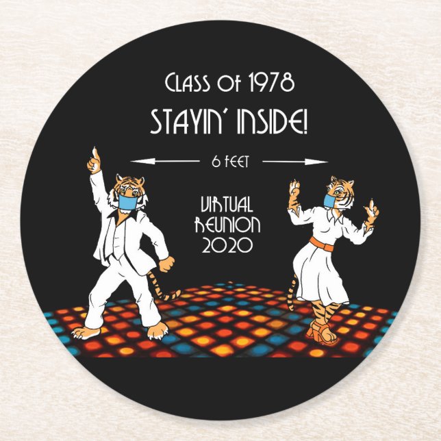 P78 Virt. Reunion Rnd Coaster - Black (Front)