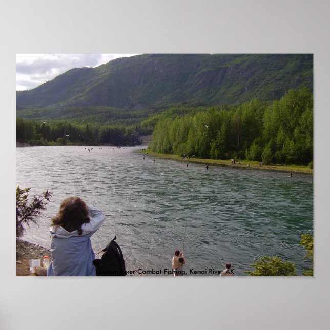 P8040287, Russian River Combat Fishing, Kenai R... Poster (Front)