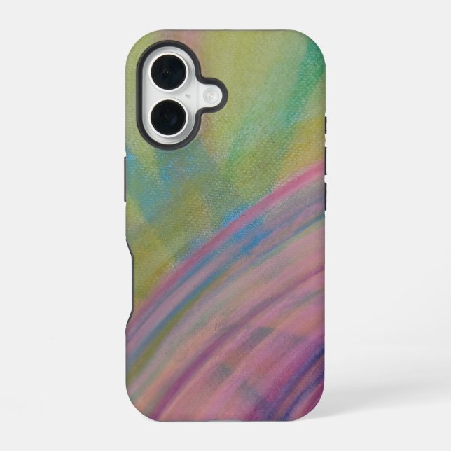 P9 Unique Colourful Abstract Art iPhone 16 Case (Back)