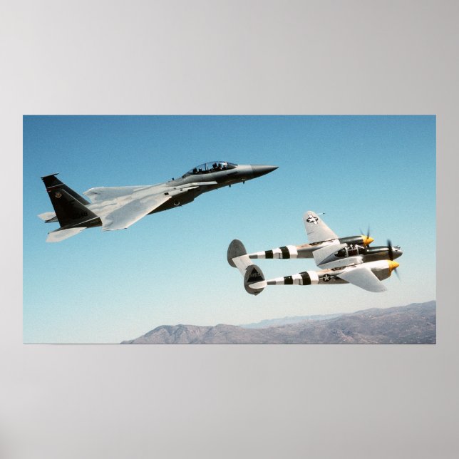 P-38 Lighning F-15 Eagle Poster (Front)