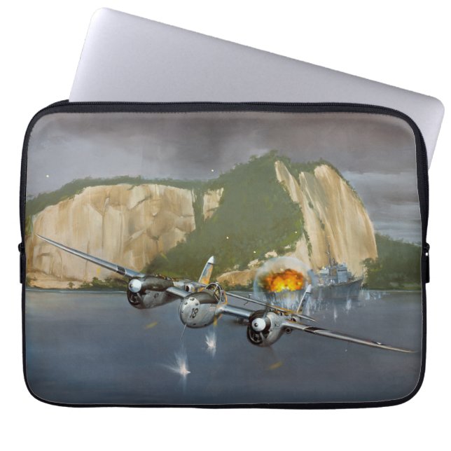 P-38 Lightning in Battle Laptop Sleeve (Front)