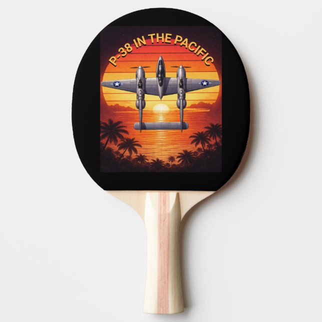 P-38 Lightning in the Pacific Theater Ping Pong Paddle (Front)
