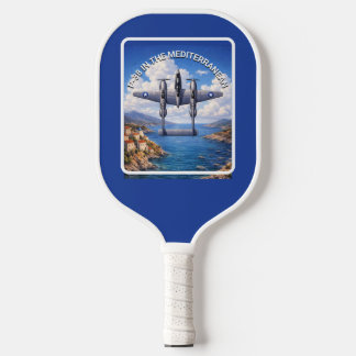 P-38 Lightning Over the Mediterranean Pickleball Paddle