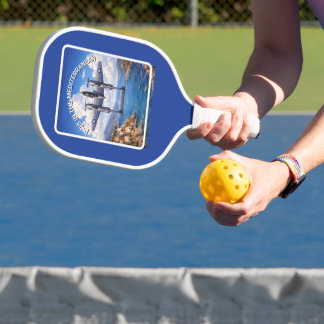 P-38 Lightning Over the Mediterranean Pickleball Paddle