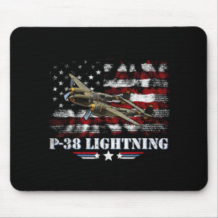 P-38 Lightning P38 Ww2 Aircraft Fighter Jet Pilot Mouse Mat