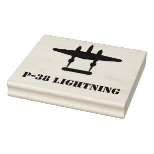 P-38 Lightning Rubber Stamp