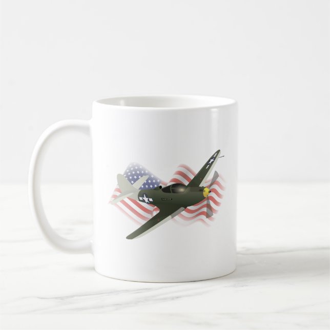 P-39 Airacobra WW2 Aeroplane Coffee Mug (Left)
