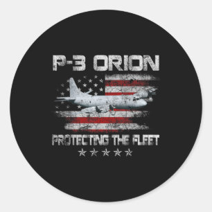 P-3 Orion Sub Hunter Asw Aeroplane Vintage Veteran Classic Round Sticker