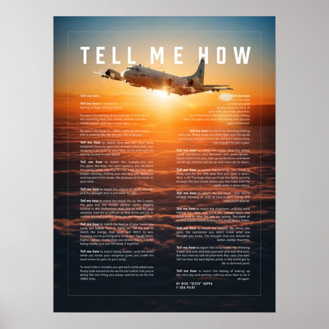 P-3 Orion with Tell Me How ode to flight Poster (Front)