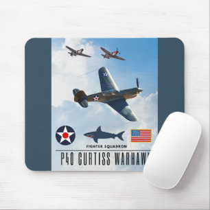 P-40 CURTISS WARHAWK FIGHTER SQUADRON MOUSE MAT