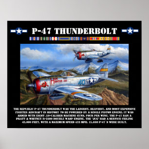 P-47 Thunderbolt Fighter Poster