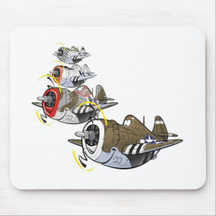 P-47 thunderbolt in formation mouse mat