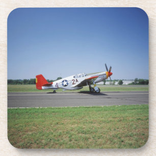 P-51 C Tuskegee Red Tail aeroplane at the CAF Air Coaster