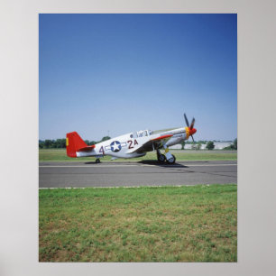 P-51 C Tuskegee Red Tail aeroplane at the CAF Air Poster