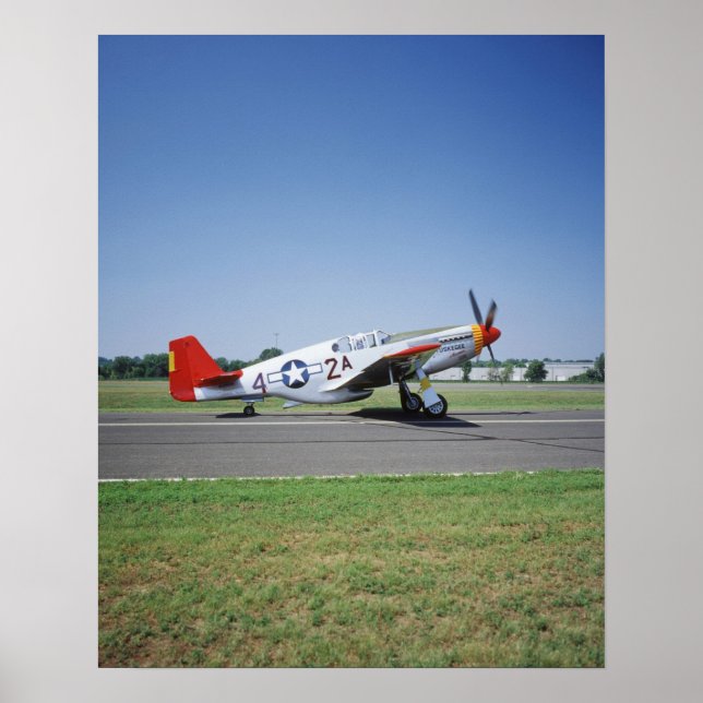 P-51 C Tuskegee Red Tail aeroplane at the CAF Air Poster (Front)