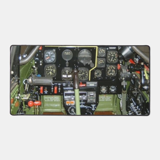 P-51 COCKPIT, TUSKEGEE AIRMEN (RED TAILS) DESK MAT (Front)