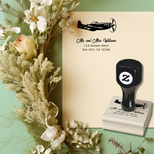 P-51 Mustang Aeroplane Cool Pilot Fun Aviation Rubber Stamp