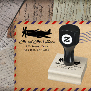 P-51 Mustang Airplane Cool Pilot Fun Aviation Rubber Stamp