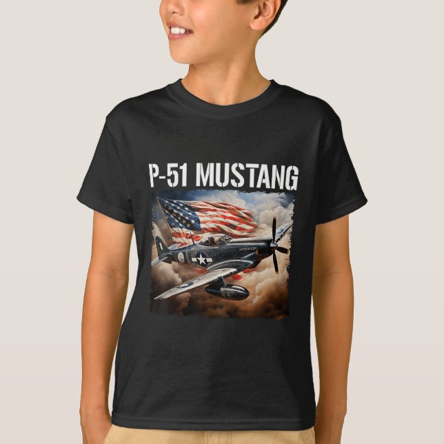 P-51 Mustang American Ww2 Fighter Aeroplane P-51 M T-Shirt (Front)