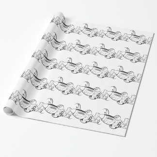 P-51 MUSTANG black and white Wrapping Paper