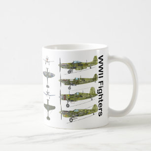 P-51 Mustang, F4U Corsair, Spitfire, P-40 Warhawk Coffee Mug