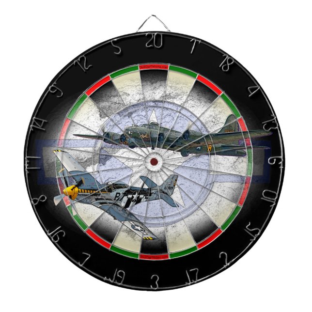 P-51 Mustang flying escort Dartboard (Front)