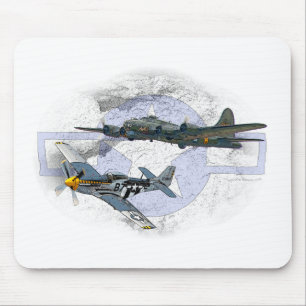 P-51 Mustang flying escort Mouse Mat