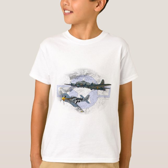 P-51 Mustang flying escort T-Shirt (Front)
