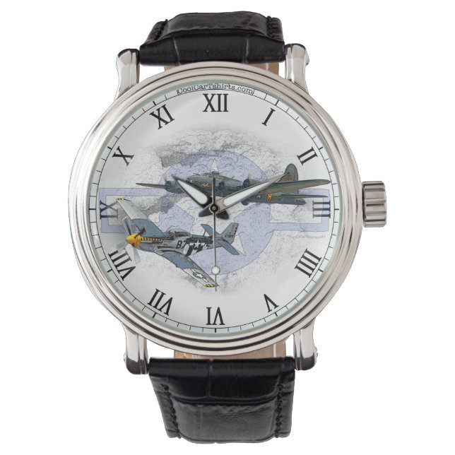 P-51 Mustang flying escort Watch (Front)