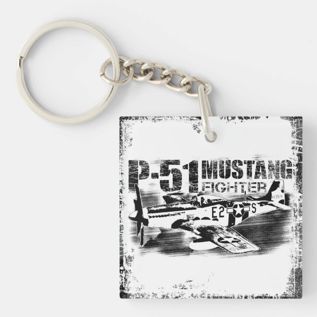P-51 Mustang Square (double-sided) Keychain (Front)