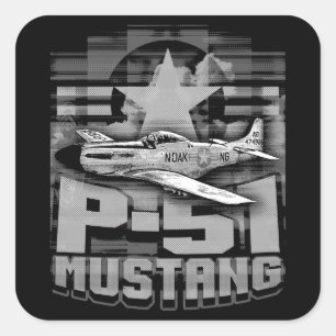 P-51 Mustang Square Sticker