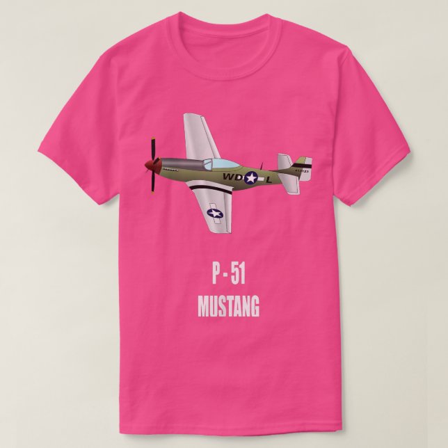 P-51 MUSTANG WORLD WAR II MILITARY AIRPLANE SHIRT  (Design Front)