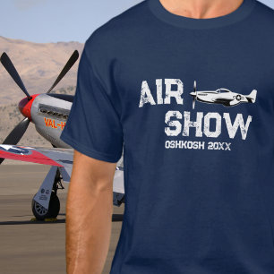 P-51 Vintage Aeroplane Military Veteran WW2 Airsho T-Shirt